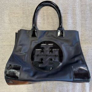 Tory Burch Black Patent Leather Tote